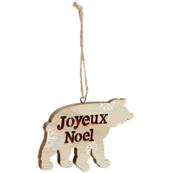 Décoration de Noël ours en bois à suspendre-Gifi New