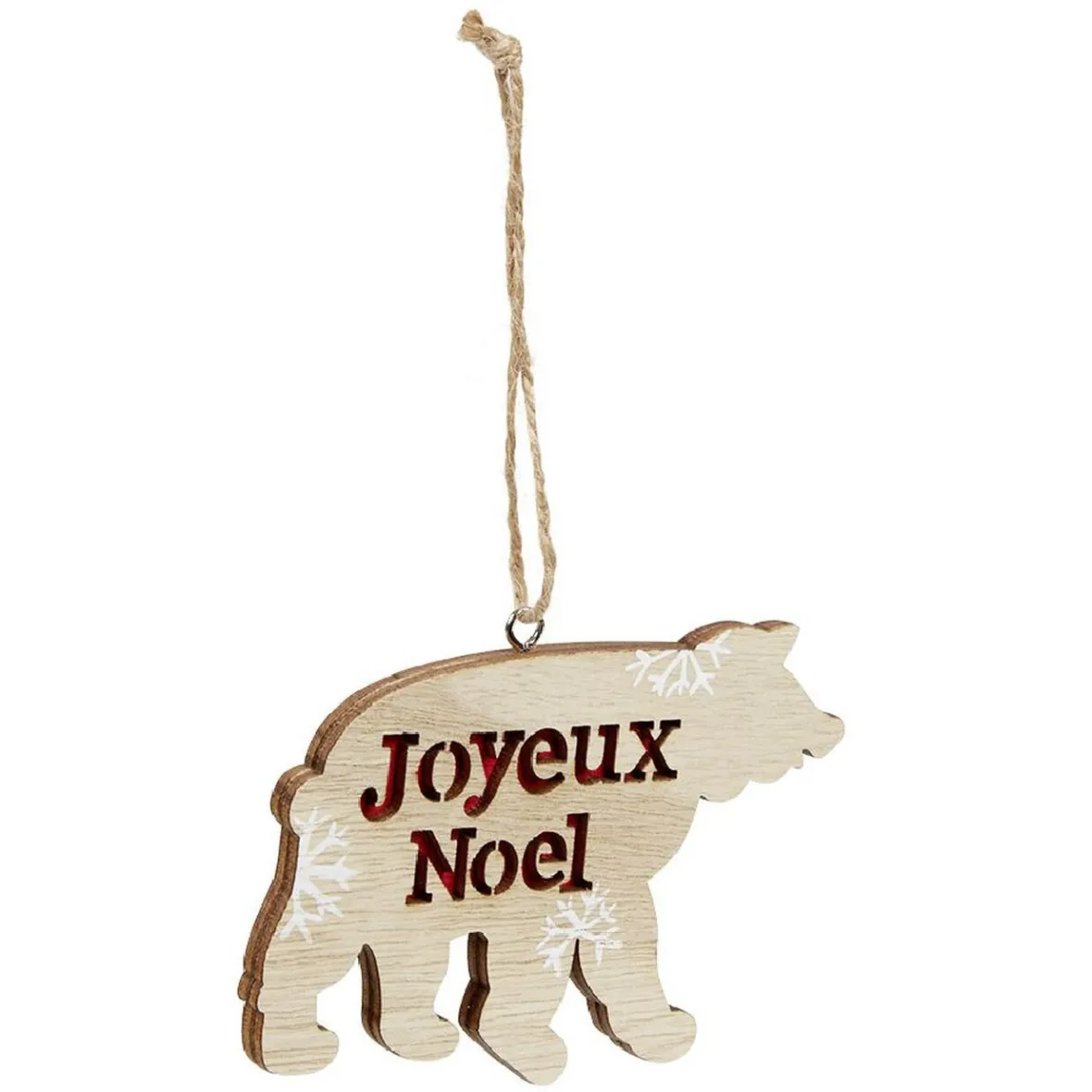 Décoration de Noël ours en bois à suspendre-Gifi New