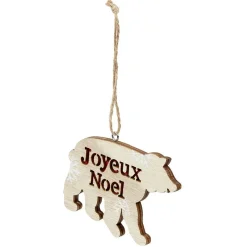 Décoration de Noël ours en bois à suspendre-Gifi New