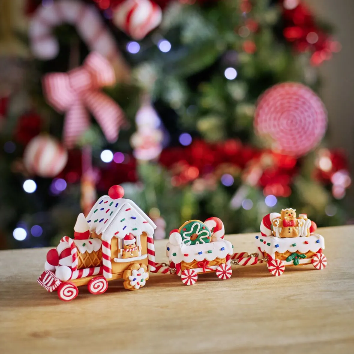 Décoration de Noël petit train pain d'épice à poser-Gifi Hot