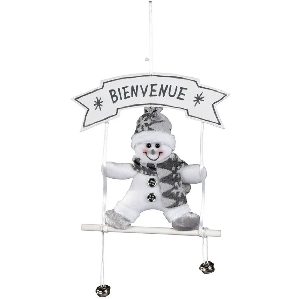 Décoration de Noël pour porte, gris et blanc-Gifi