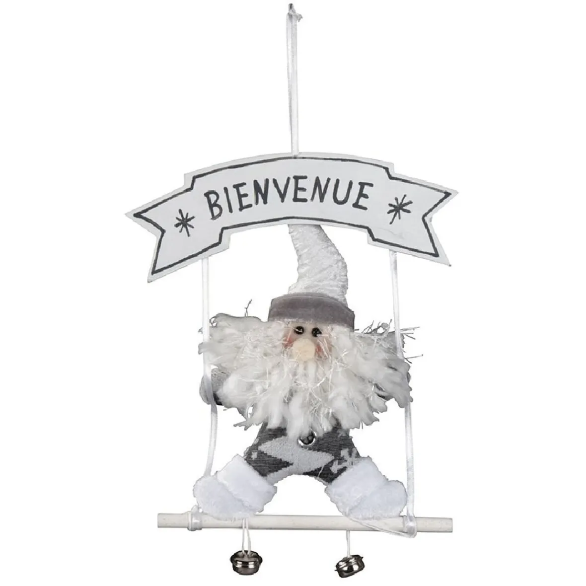Décoration de Noël pour porte, gris et blanc-Gifi