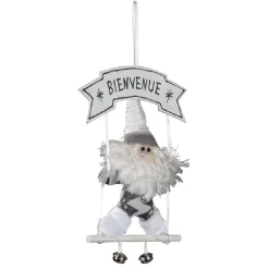 Décoration de Noël pour porte, gris et blanc-Gifi