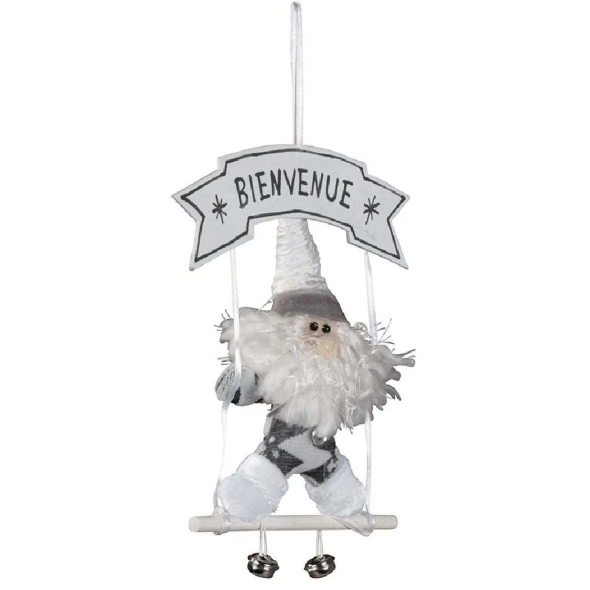 Décoration de Noël pour porte, gris et blanc-Gifi