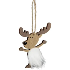Décoration de Noël renne en bois à suspendre-Gifi