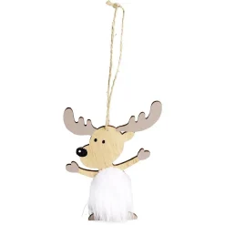 Décoration de Noël renne en bois à suspendre-Gifi Discount