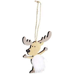 Décoration de Noël renne en bois à suspendre-Gifi Discount
