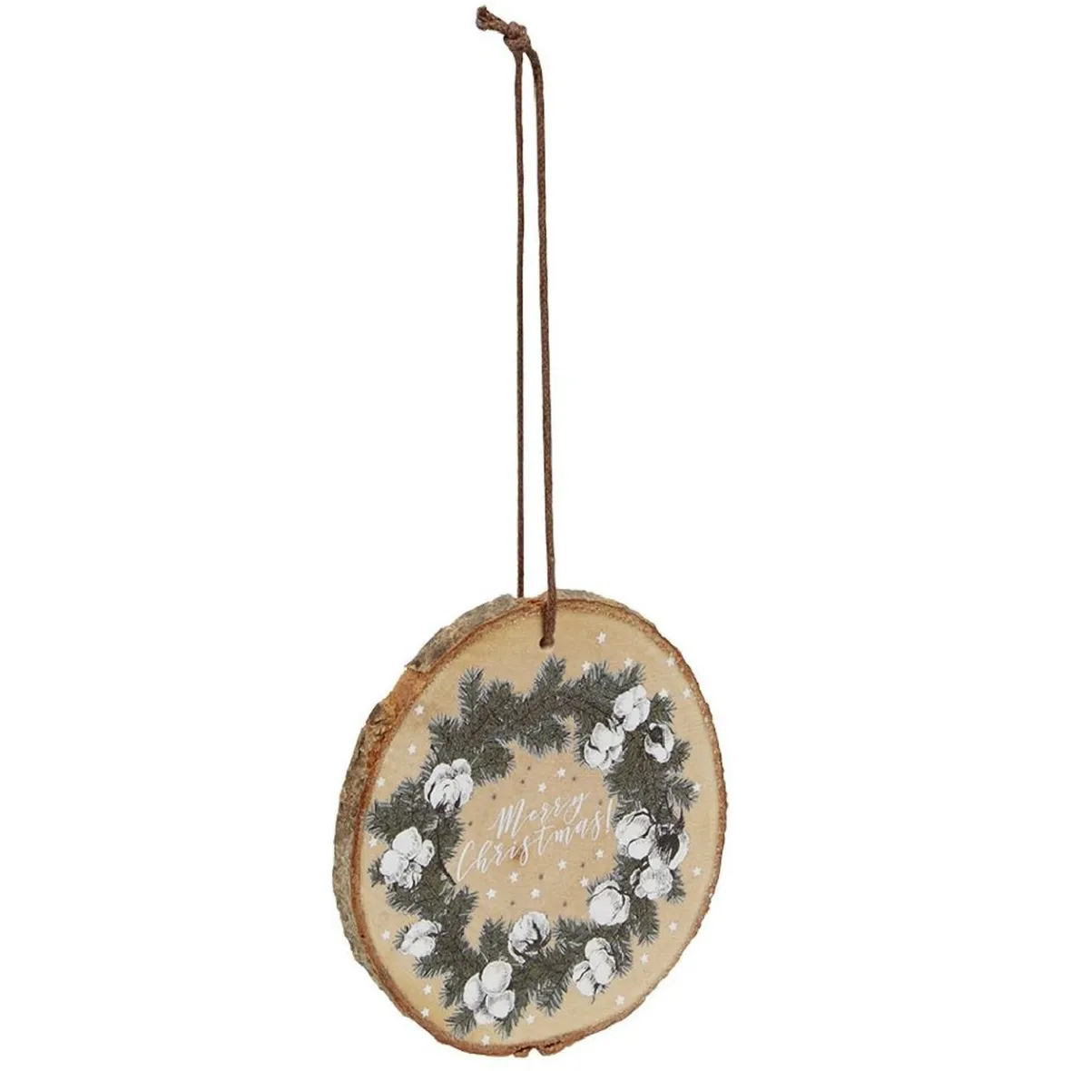 Décoration de Noël ronde en bois à suspendre-Gifi New