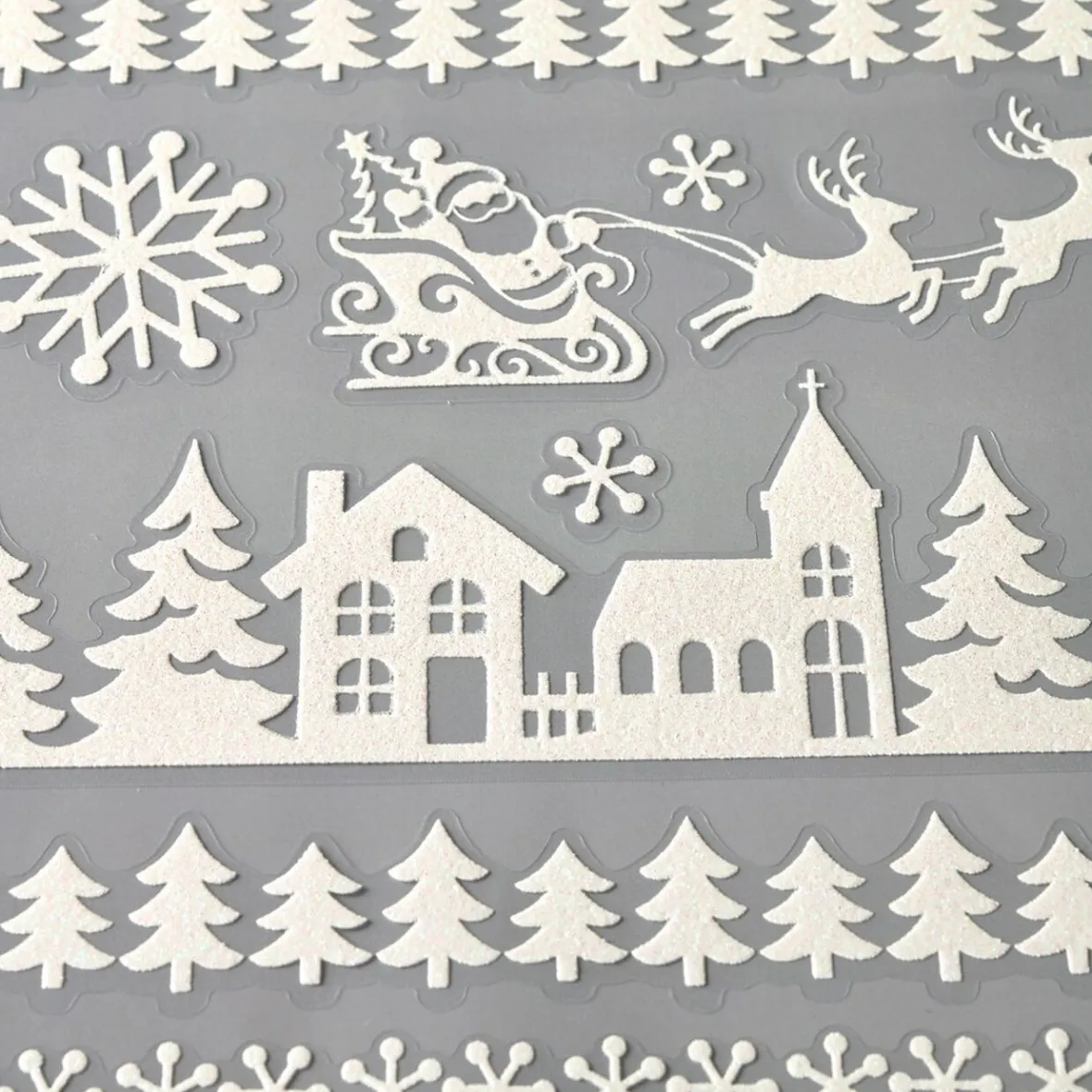 Décoration de Noël stickers motif paysage-Gifi