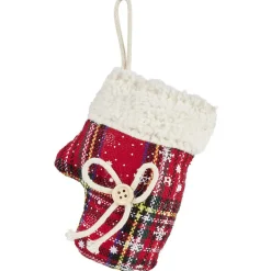 Décoration de Noël tartan à suspendre-Gifi