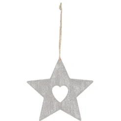 Décoration de Noël étoile à suspendre grise-Gifi
