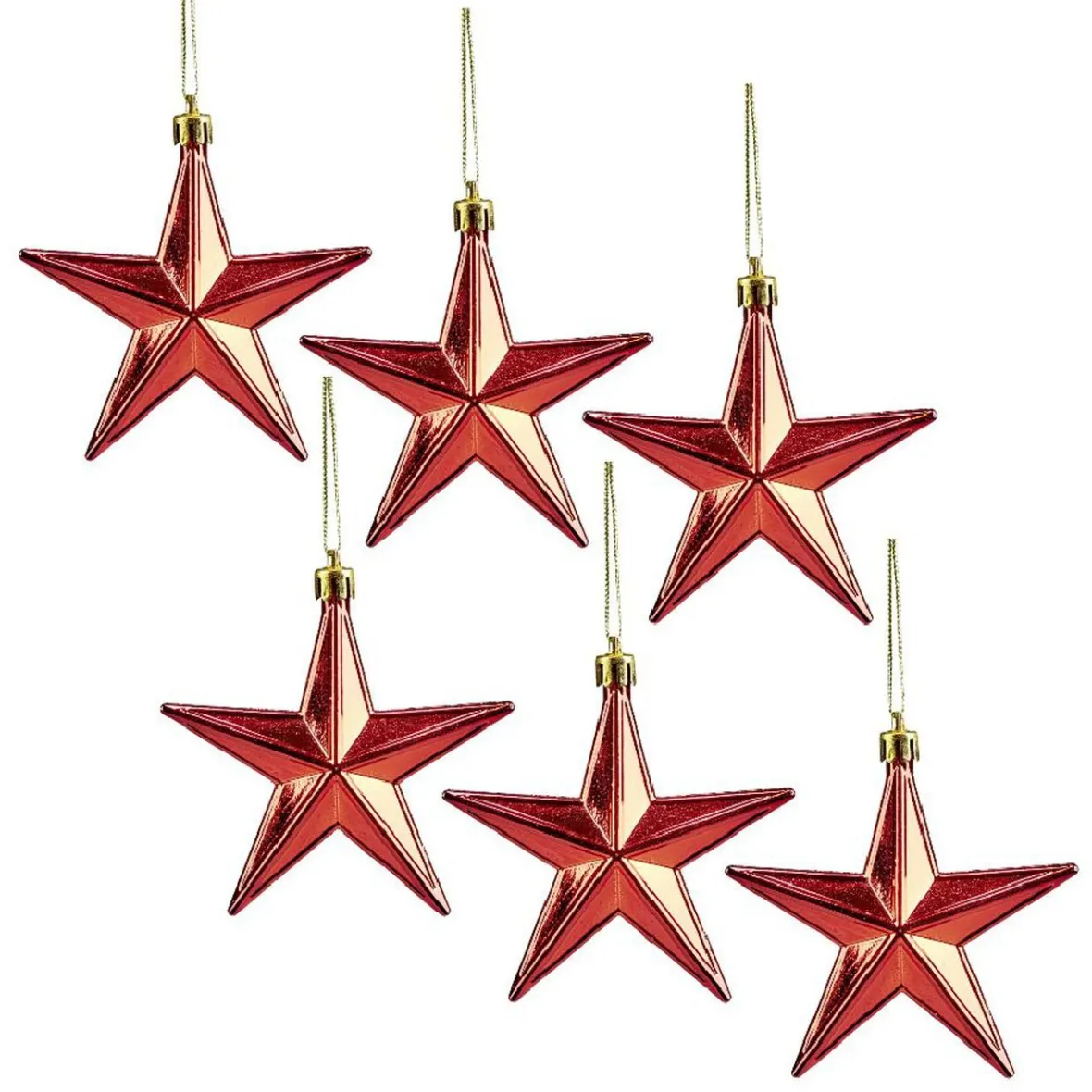 Décoration de Noël étoile à suspendre rouge x6-Gifi Sale