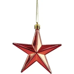 Décoration de Noël étoile à suspendre rouge x6-Gifi Sale