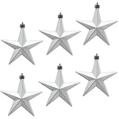 Décoration de Noël étoile à suspendre argentée x6-Gifi Discount
