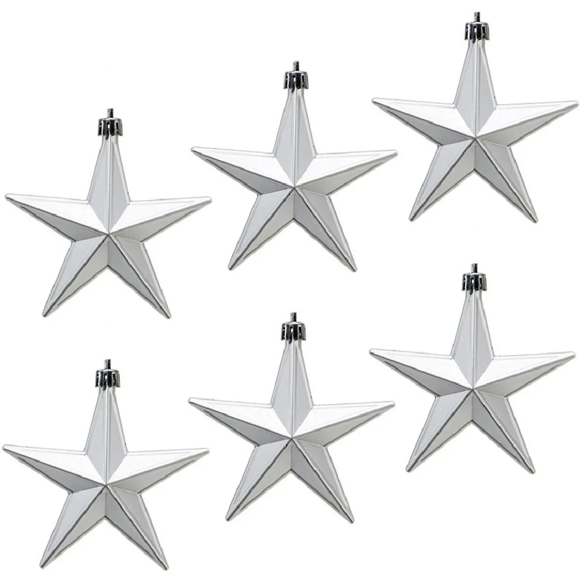 Décoration de Noël étoile à suspendre argentée x6-Gifi Discount