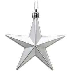 Décoration de Noël étoile à suspendre argentée x6-Gifi Discount