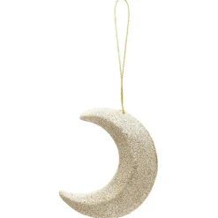 Décoration de Noël étoile et lune dorées à suspendre-Gifi Hot