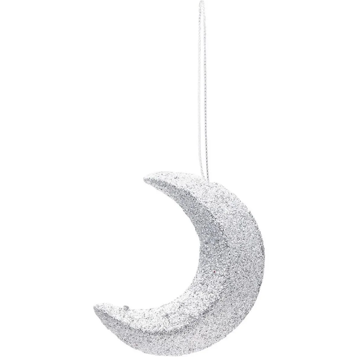 Décoration de Noël étoile et lune argentées à suspendre-Gifi New