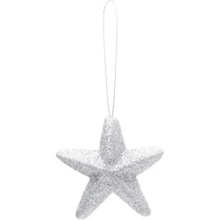 Décoration de Noël étoile et lune argentées à suspendre-Gifi New