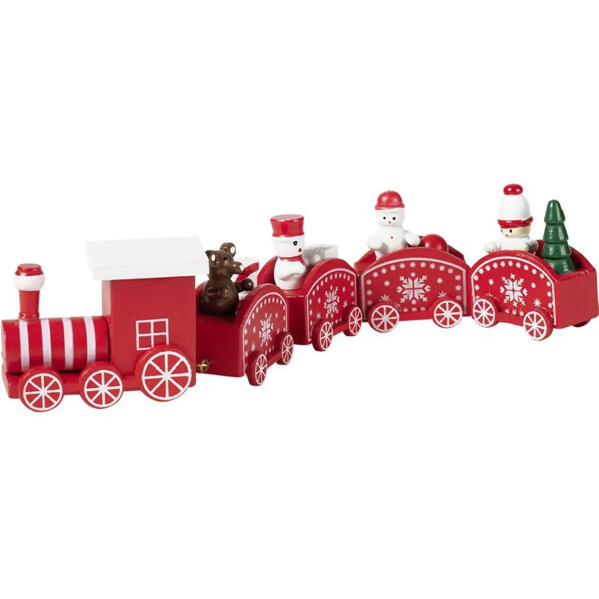 Décoration de Noël train en bois à poser-Gifi