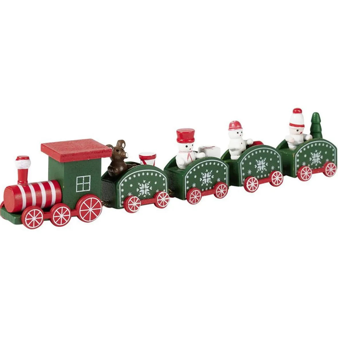 Décoration de Noël train en bois à poser-Gifi