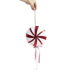 Décoration de Noël XXL sucette rouge et blanche à paillette H45cm-Gifi Sale