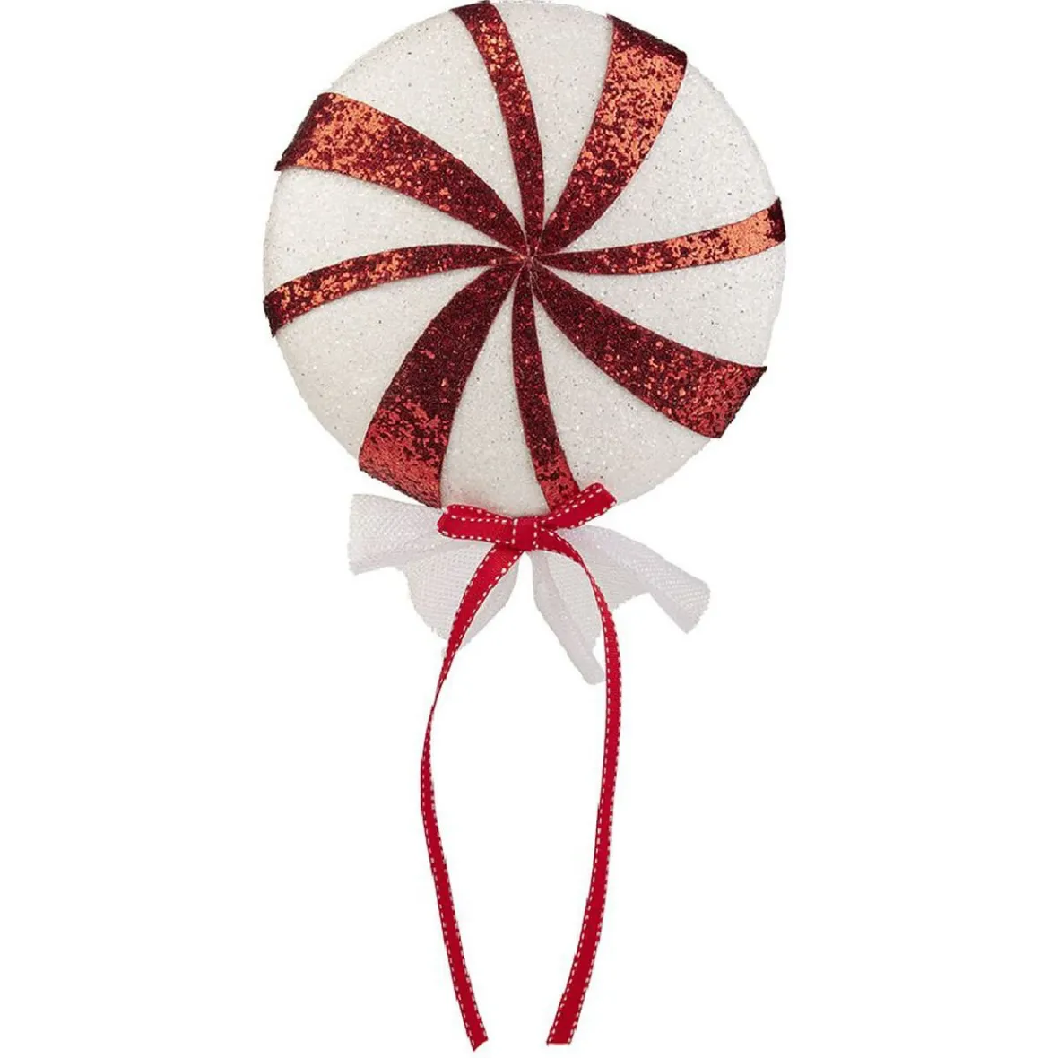Décoration de Noël XXL sucette rouge et blanche à paillette H45cm-Gifi Sale