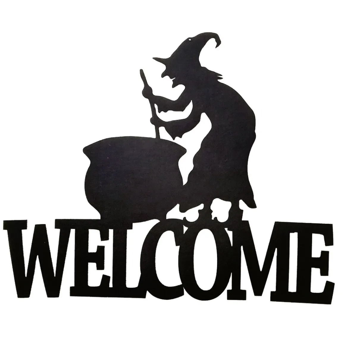 Décoration de porte Happy Halloween Welcome suspension feutrine x2-Gifi Online