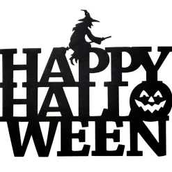 Décoration de porte Happy Halloween Welcome suspension feutrine x2-Gifi Online