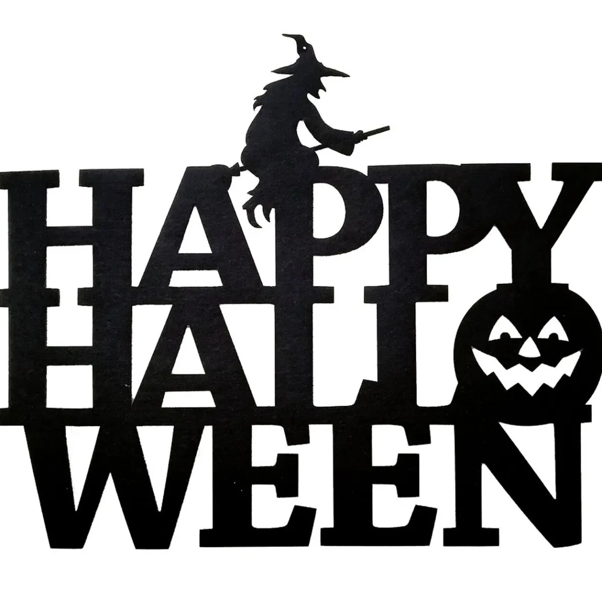 Décoration de porte Happy Halloween Welcome suspension feutrine x2-Gifi Online