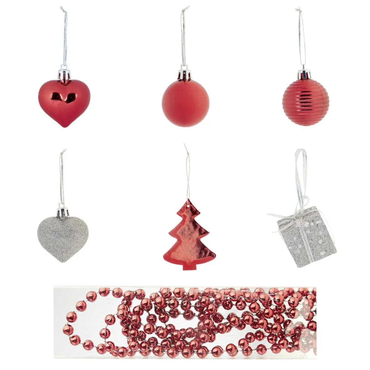 Décoration de Sapin de Noël Rouge Argenté x30-Gifi New