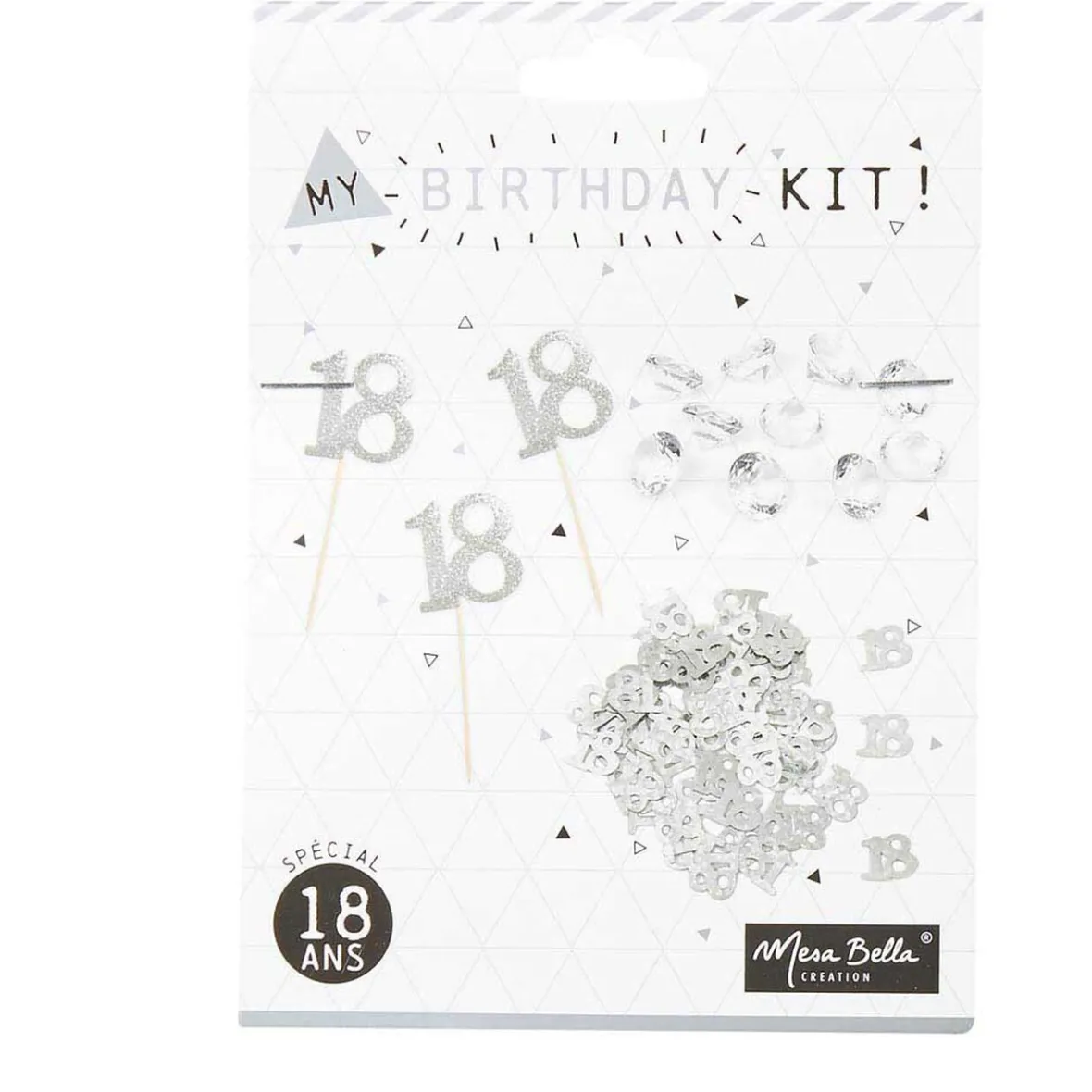 Décoration de table anniversaire 18 ans argenté-Gifi Sale