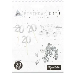 Décoration de table anniversaire 20 ans argenté-Gifi New