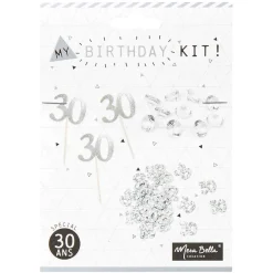 Décoration de table anniversaire 30 ans argenté-Gifi Best