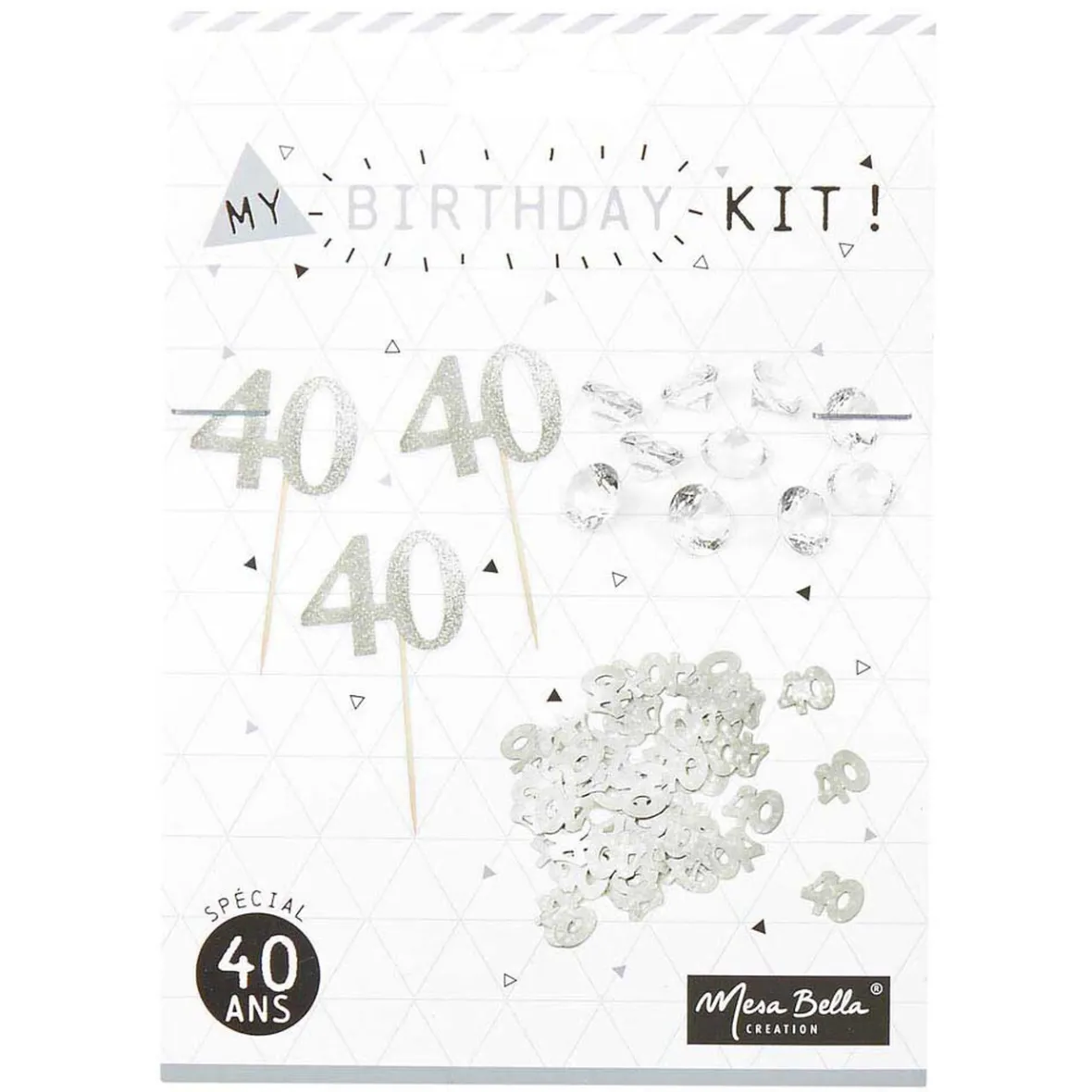 Décoration de table anniversaire 40 ans argenté-Gifi Online