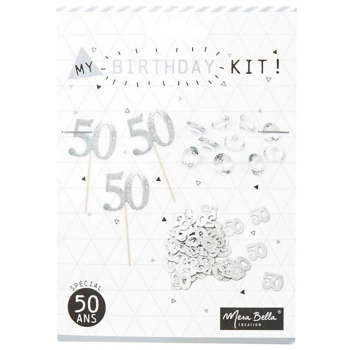Décoration de table anniversaire 50 ans argenté-Gifi Outlet