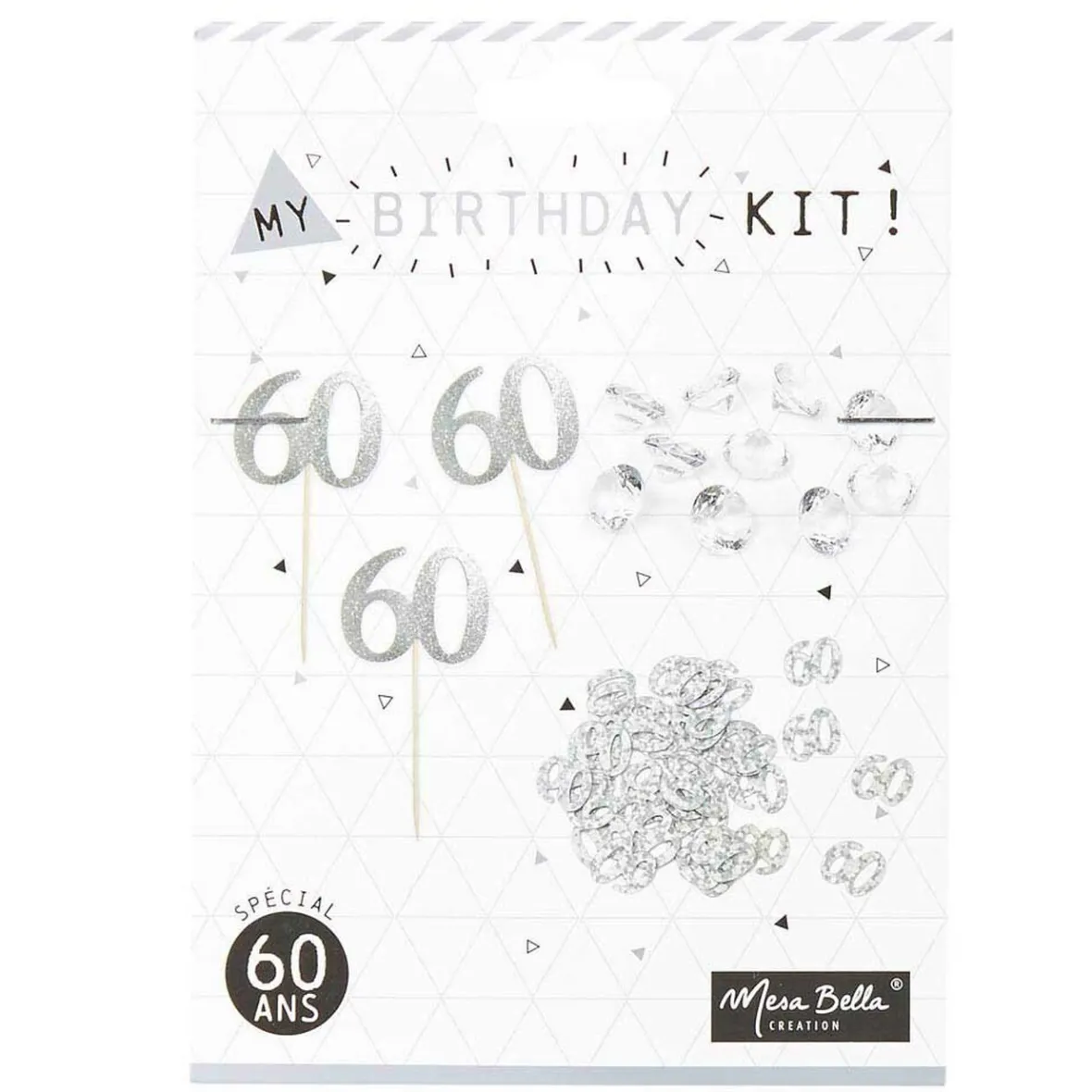 Décoration de table anniversaire 60 ans argenté-Gifi Best