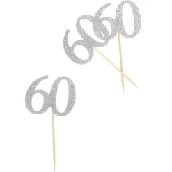 Décoration de table anniversaire 60 ans argenté-Gifi Best