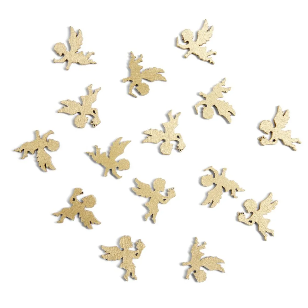 Décoration de table en bois forme ange doré 15 pièces-Gifi Best