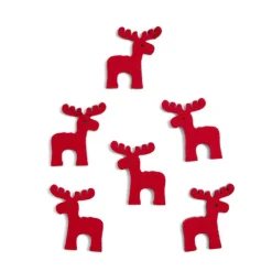 Décoration de table feutrine forme renne rouge 6 pièces-Gifi Sale