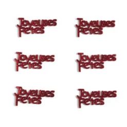 Décoration de table "Joyeuses Fêtes" en bois rouge 6 pièces-Gifi Hot