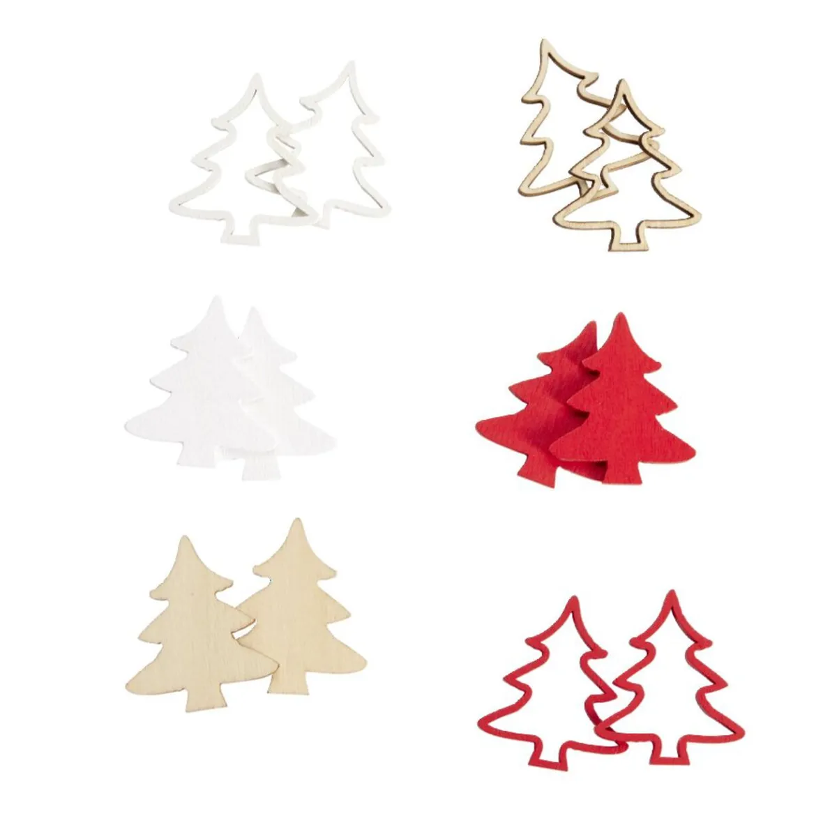 Décoration de table Noël x12 en bois forme sapin 3,5x3,5cm-Gifi Sale