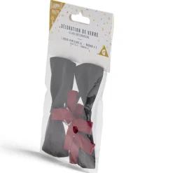 Décoration de verre noeud papillon et ruban x2-Gifi Outlet