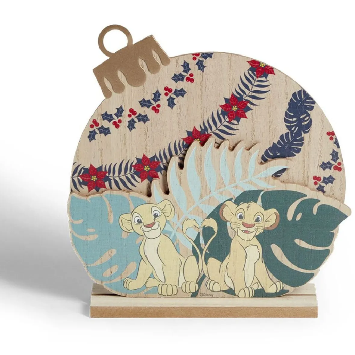 Décoration Disney à poser boule de Noël Le Roi Lion bois H21,5cm-Gifi Hot