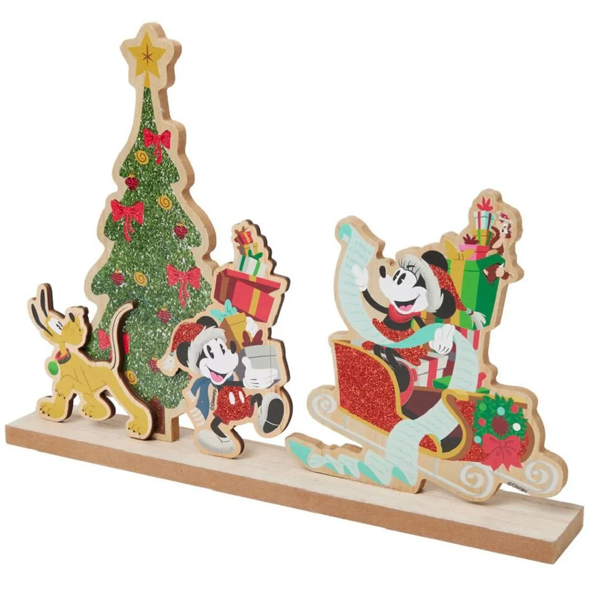 Décoration Disney à poser Mickey à Noël bois 34x5xH25cm-Gifi New