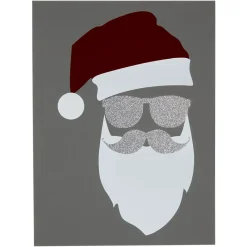 Décoration fenêtre électrostatique Père Noël à lunettes-Gifi Discount