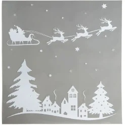 Décoration fenêtre électrostatique Noël paysage traineau-Gifi Discount