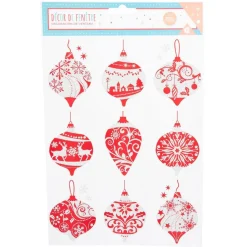 Décoration fenêtre électrostatique boule de Noël rouge et blanche-Gifi Online