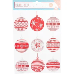 Décoration fenêtre électrostatique boule de Noël rouge et blanche-Gifi Online