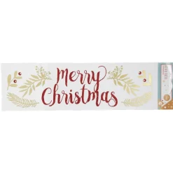 Décoration fenêtre Noël électrostatique Merry Christmas rouge et doré-Gifi Clearance